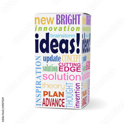 ideas word on product box
