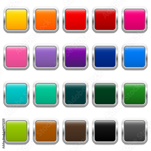 20 glossy metallic buttons in different colors