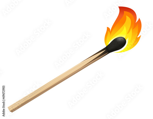 Match isolated on white background