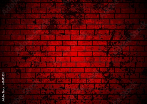 Dark red grunge brick wall background