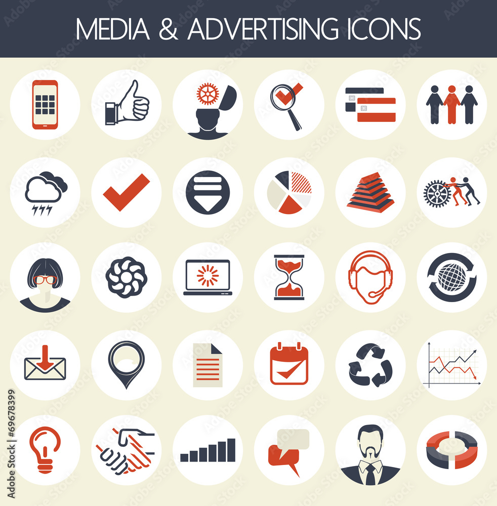 Media and advertising icons