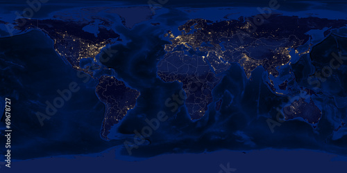 Fototapeta Naklejka Na Ścianę i Meble -  Earth - Night & Borders
