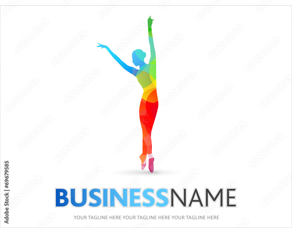 Naklejka premium logo, corpo, colori, fantasia, danza, ballerina