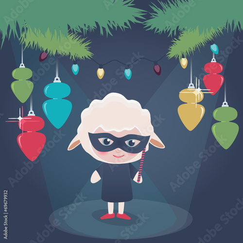 Baby wearing a sheep costume