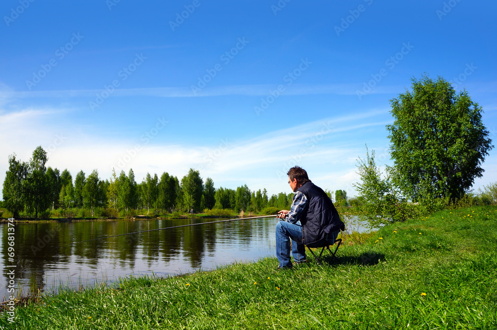 Fishing on Volga canal Fishing on Volga canal