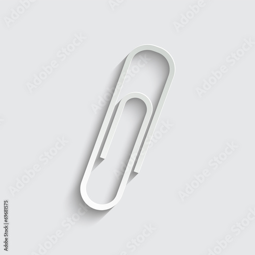 paperclip icon with shadow on a grey background
