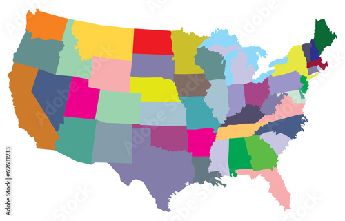 USA map with states