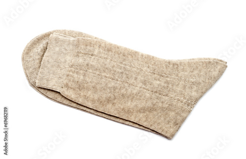 Pair of gray socks isolated on a white background