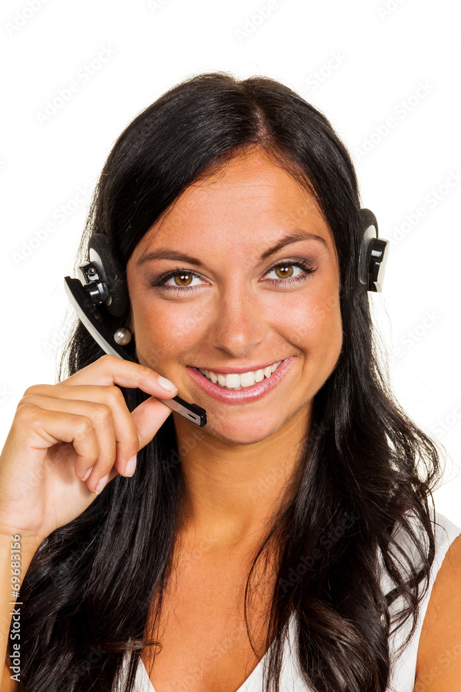 Frau mit Headset Frau mit Headset