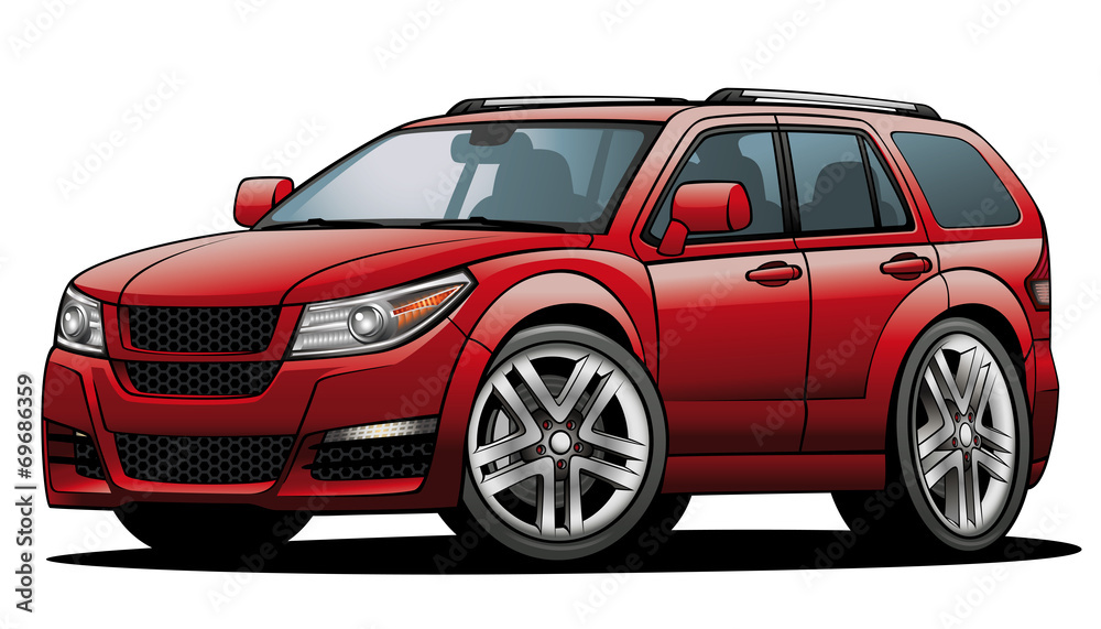 Obraz premium Red SUV Sport Utility Vehicle Car