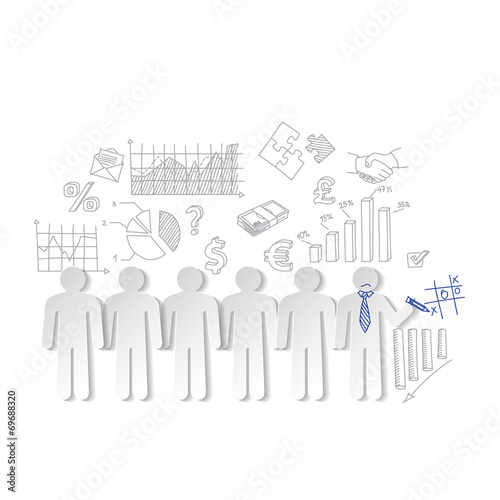 Business charts teamwork  and team outsider vector
