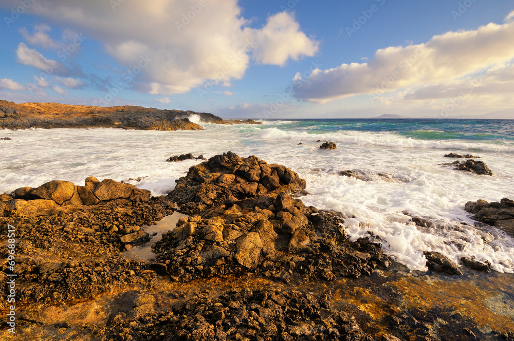 Fuerteventura, Wyspy Kanaryjskie, Corralejo, wybrzeże Fuerteventura, Wyspy Kanaryjskie, Corralejo, wybrzeże