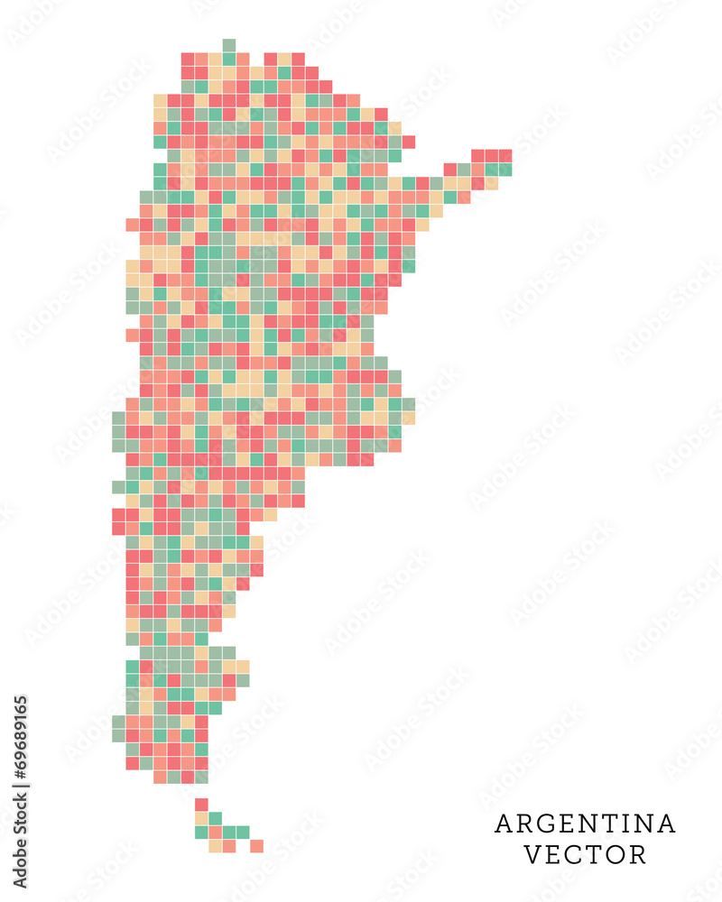 Pixel art outline of Argentina