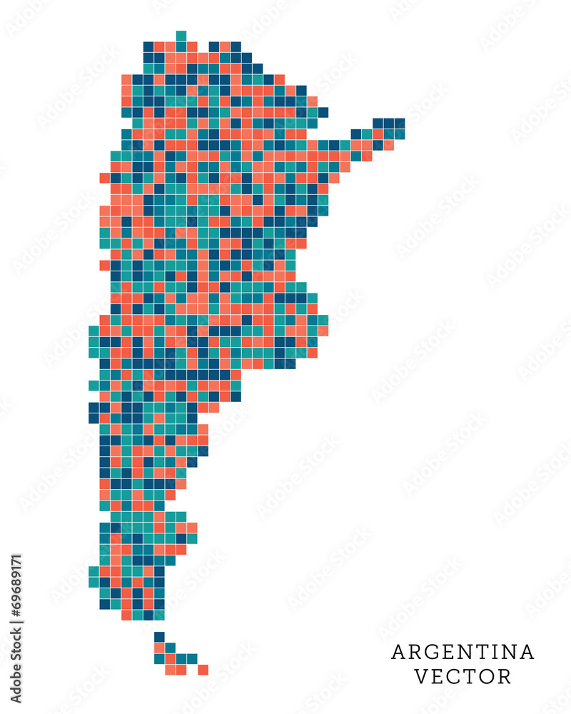 Pixel art outline of Argentina Pixel art outline of Argentina