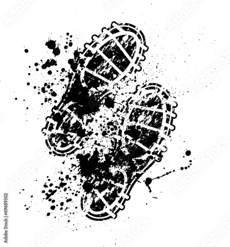Shoes print ink blots