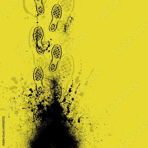 Shoes print yellow