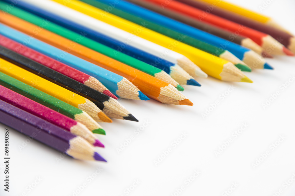 colorful crayons isolated on white background colorful crayons isolated on white background