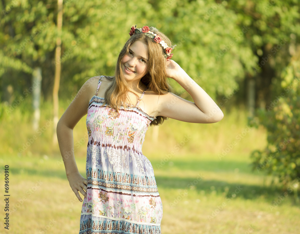 Outdoor portrait of the girl of 14 years old. Outdoor portrait of the girl of 14 years old.