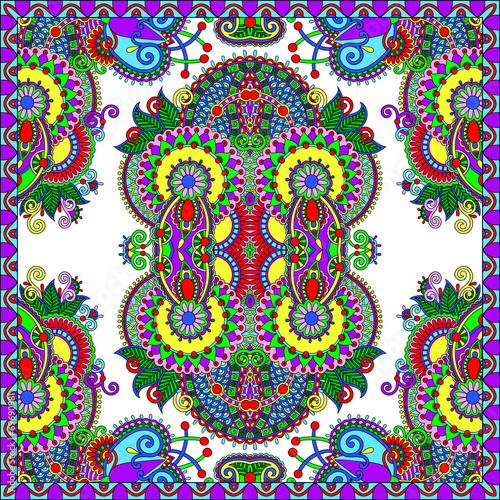 Traditional ornamental floral paisley bandanna