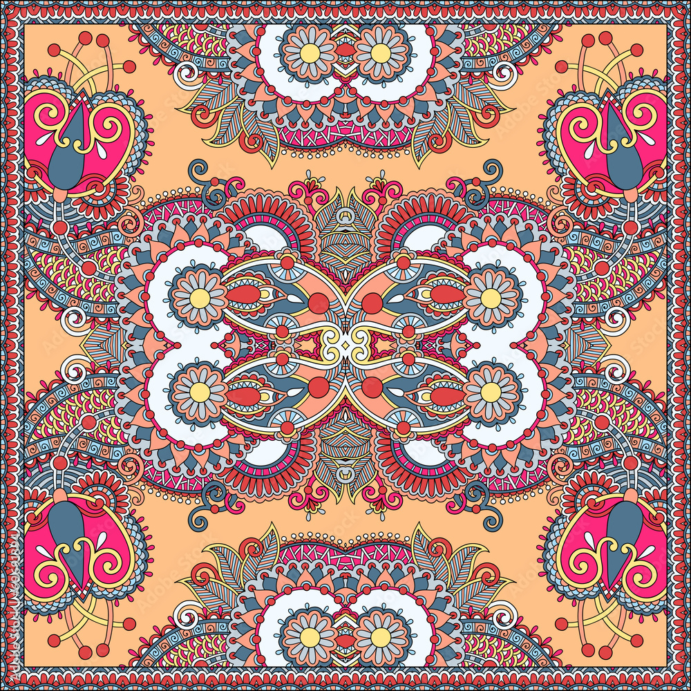 Traditional ornamental floral paisley bandanna Traditional ornamental floral paisley bandanna