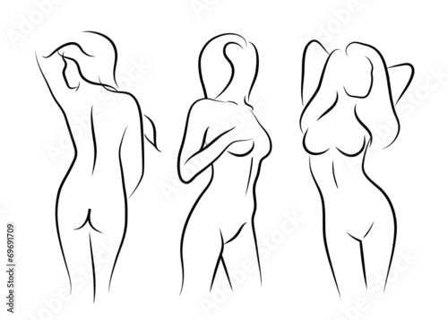 illustrations vector women naked human beauty body drawing