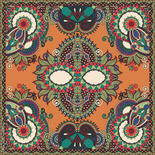 Traditional ornamental floral paisley bandanna