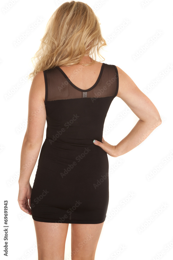 close up back black dress sheer top close up back black dress sheer top