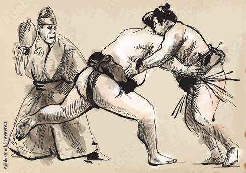 Sumo. Hand drawn vector in calligraphic style (converted)