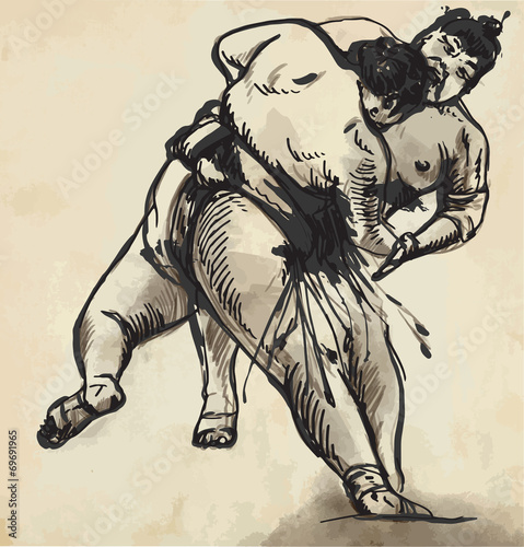 Sumo. Hand drawn vector in calligraphic style (converted)