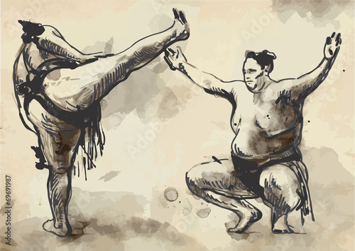 Sumo. Hand drawn vector in calligraphic style (converted)