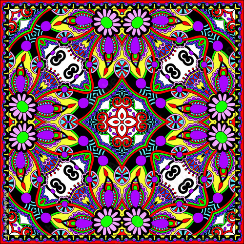 Traditional ornamental floral paisley bandanna