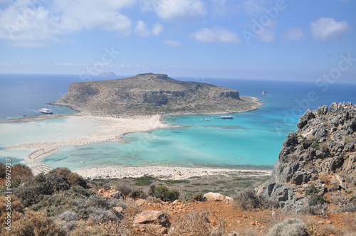 Sea summer landscape coast of the Greek island.