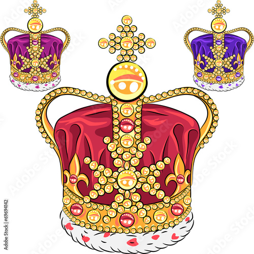 vector set gold crown