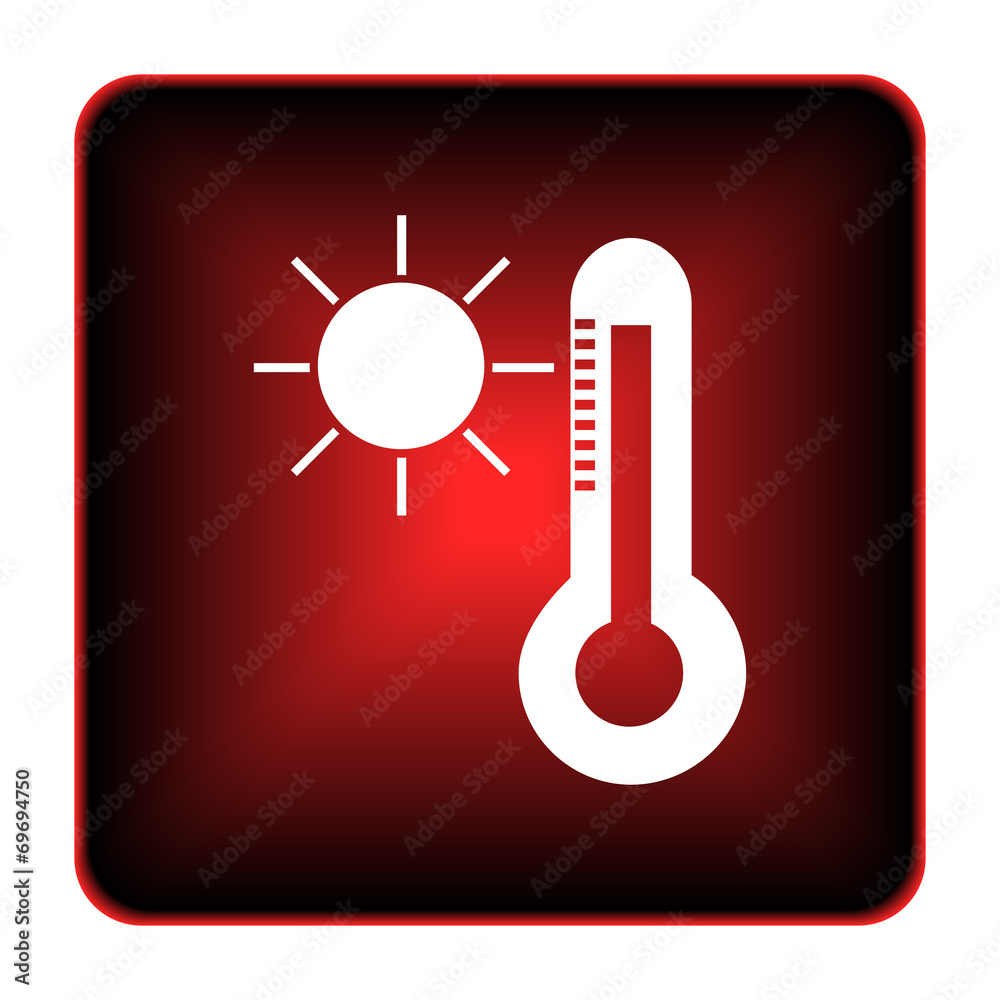 Sun and thermometer icon Sun and thermometer icon