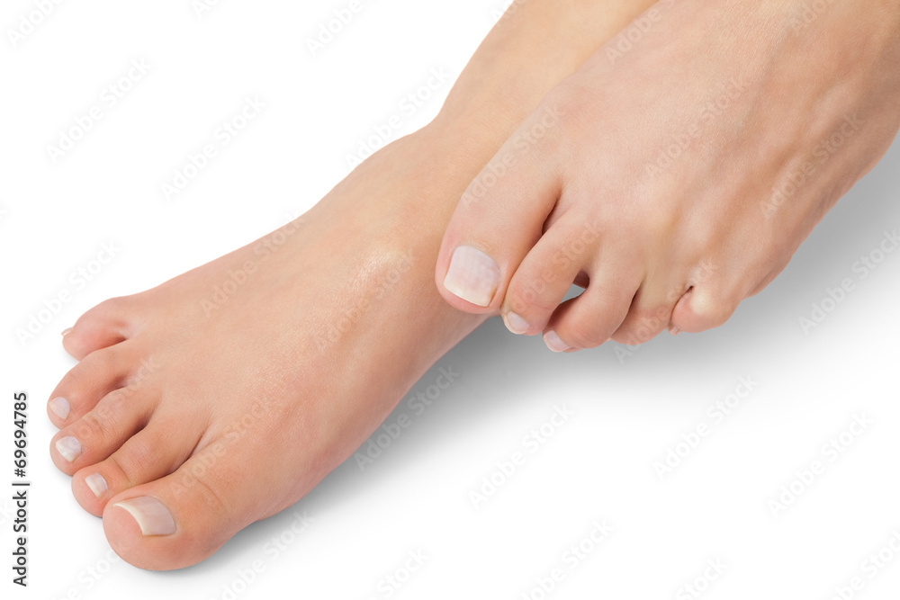 Woman with manicured natural nails Woman with manicured natural nails