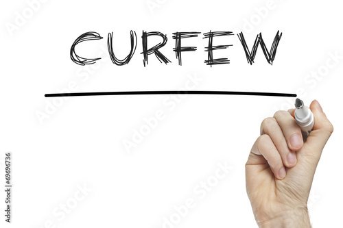 Hand writing curfew photo