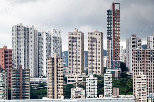 View of high rises from Hong Kong Park in Hong Kong  China