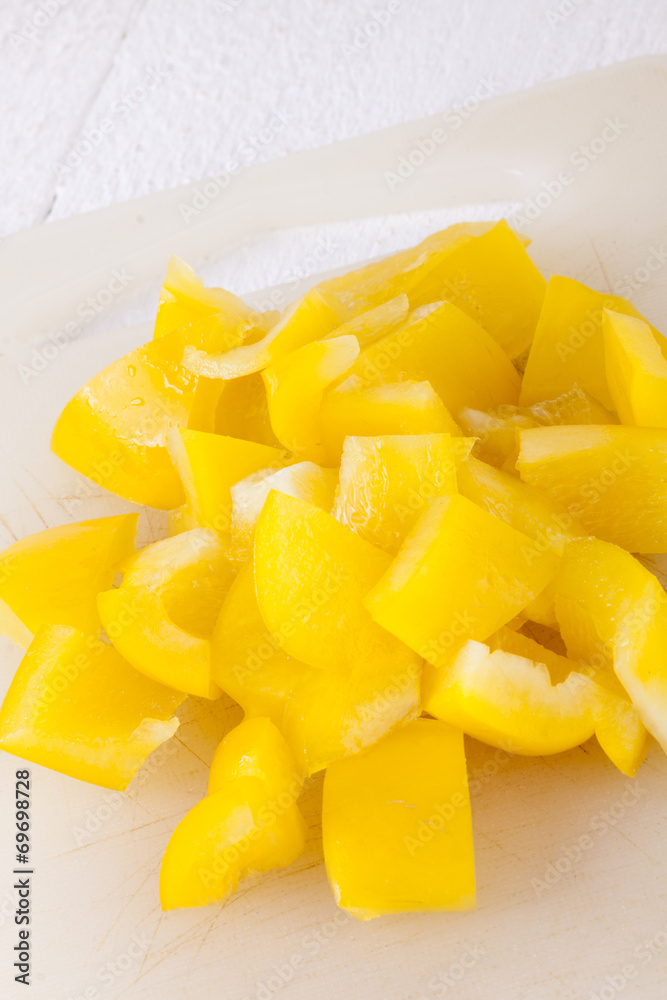 Pile of Chopped Yellow Pepper Pile of Chopped Yellow Pepper