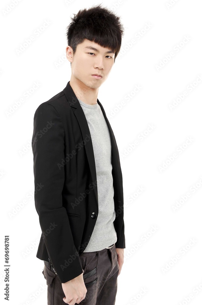 Full body young business man standing with hands in pocket Full body young business man standing with hands in pocket