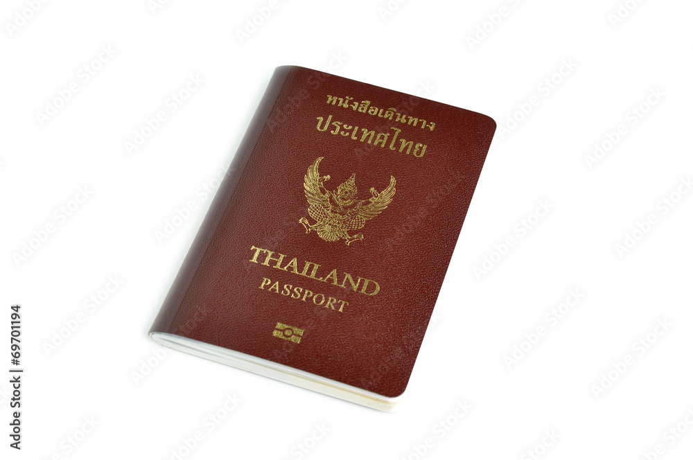 Thailand passport isolated on white background Thailand passport isolated on white background
