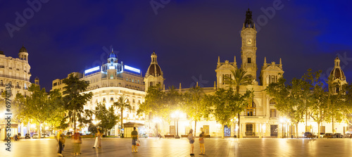 Panoramic view of city hall at Placa del Ajuntament. Valencia photo