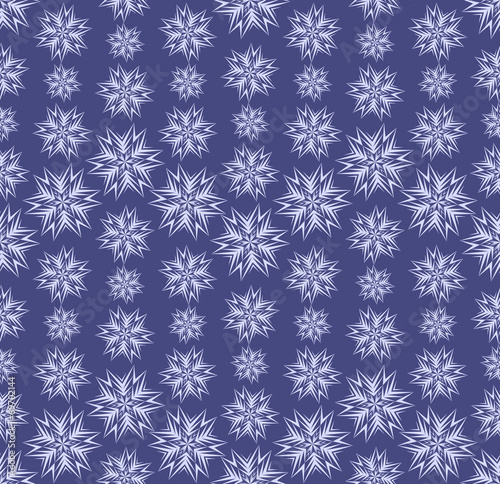 Wavy Seamless Pattern with Snowflakes