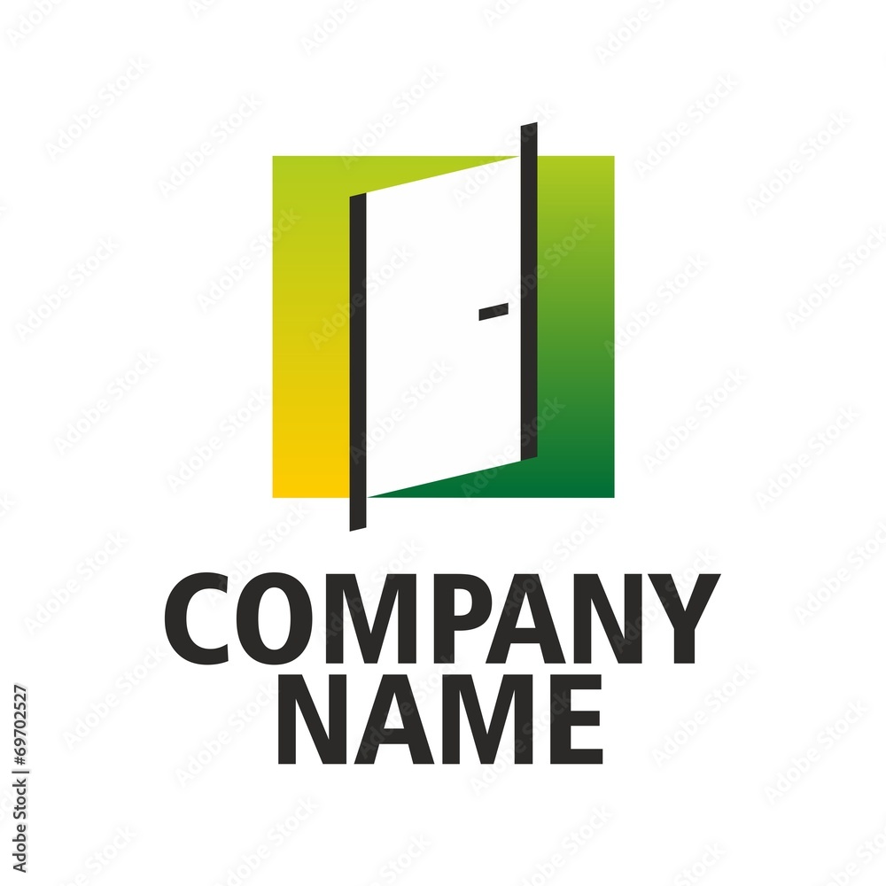 Green-yellow logo doors company Green-yellow logo doors company