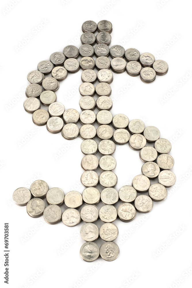 dollar sign from the coins dollar sign from the coins