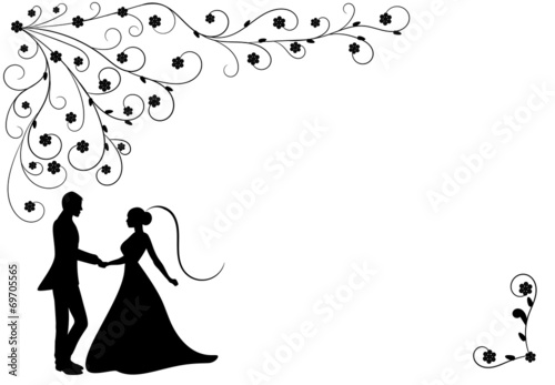 Wedding couple with flowers