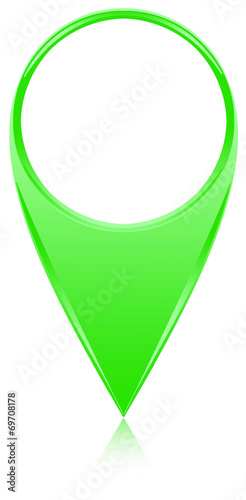 icône bouton vert épingle pointe marqueur carte photo