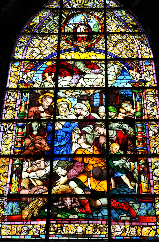 Vidriera Adoración de los pastores, Catedral de Sevilla, España