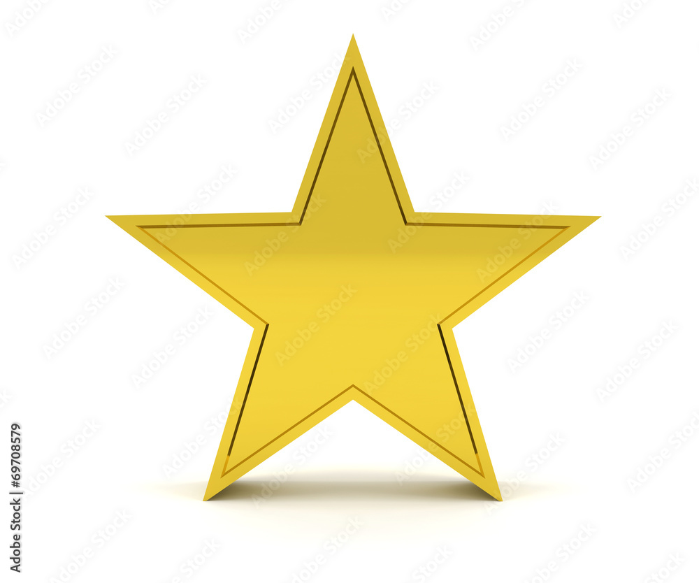 Golden star on white background Golden star on white background