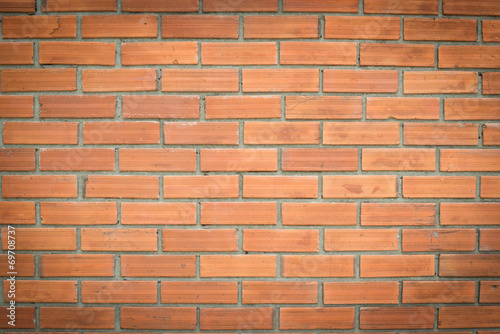 Background of red brick wall pattern texture