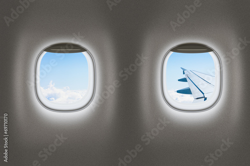 Airplane or jet windows, flight concept.